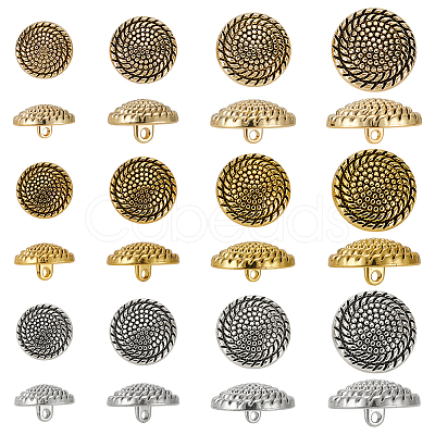 24Pcs 12 Styles Alloy Shank Buttons BUTT-FG0001-45-1