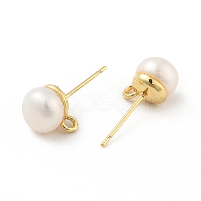 Natural Pearl Stud Earrings Findings X-KK-B059-33G-1