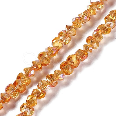 Transparent Electroplate Glass Beads Strands EGLA-L043-FR01-1