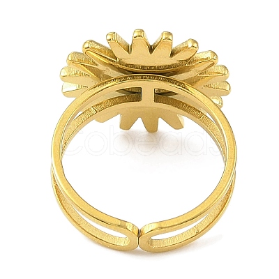 304 Stainless Steel Enamel Open Cuff Rings for Women RJEW-F166-42G-02-1