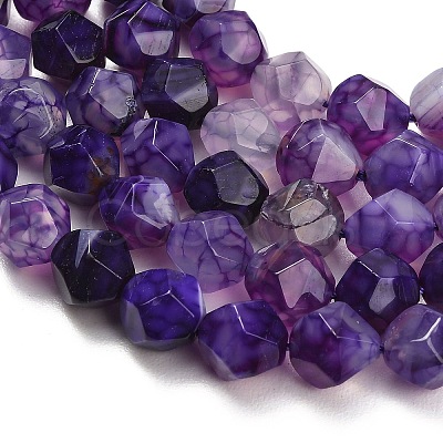 Natural Agate(Dyed & Heated) Beads Strands G-K425-B03-01-1