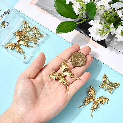 6Pcs 2 Styles 304 Stainless Steel Pendants STAS-BBC0007-74-1
