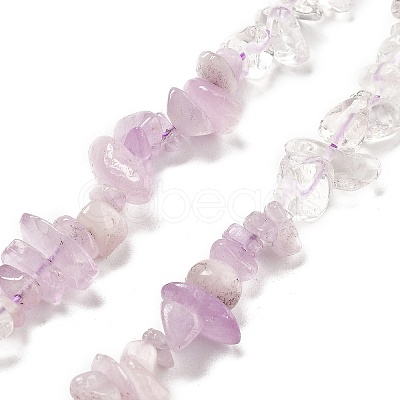 Natural Quartz Crystal & Kunzite Beads Strands G-L610-A25-01-1