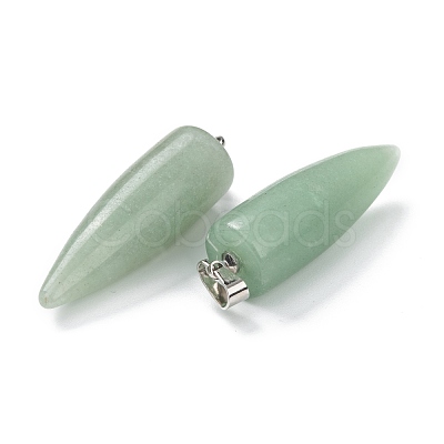 Natural Green Aventurine Pointed Pendants G-D040-01P-B06-1