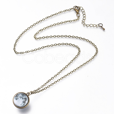 Glass Pendant Necklace NJEW-D281-B-13AB-1