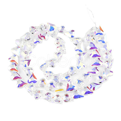 Electroplate Transparent Glass Beads Strands EGLA-N002-44-01-1