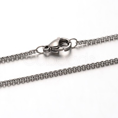 Tarnish Resistant 304 Stainless Steel Cable Chain Necklaces NJEW-N0047-35-1