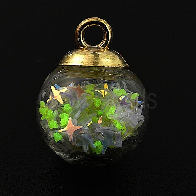 Transparent Glass Globe Pendants FIND-WH0146-35C-1