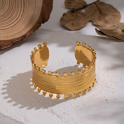 Fashion 304 Stainless Steel Open Cuff Bangles OU3634-1