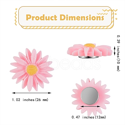 6Pcs 6 Colors Flower Plastic Diamond Painting Magnet Cover Holder AJEW-SZ0001-98-1