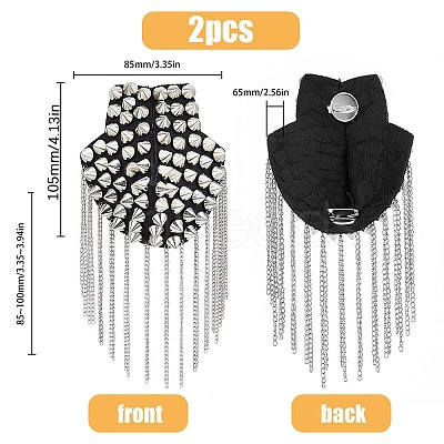 Fashionable Punk Style Chain Tassel Epaulettes DIY-WH0304-475P-1