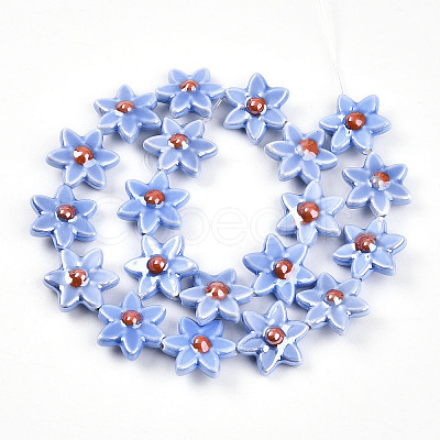 Glazed Porcelain Beads Strands PORC-N008-10C-1