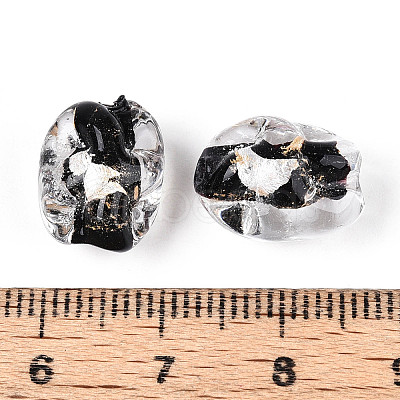 Handmade Gold & Silver Foil Glass Beads FOIL-N030-02A-1
