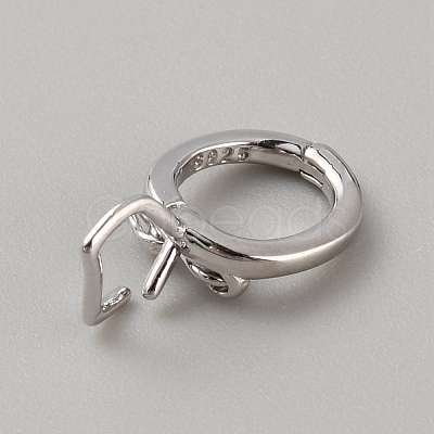 Rhodium Plated 925 Sterling Silver Twister Clasps STER-WH0008-39P-1