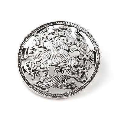 Tibetan Style Alloy Brooches JEWB-O016-03B-AS-1