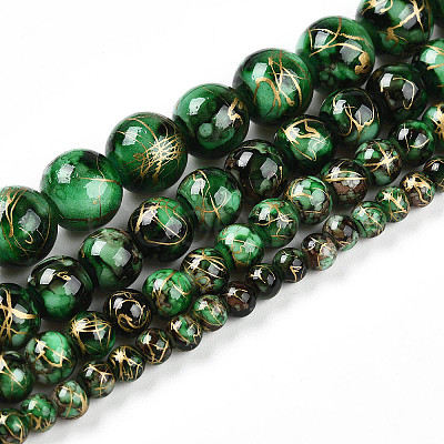 Baking Paint Glass Beads X1-DGLA-N003-10mm-B09-1