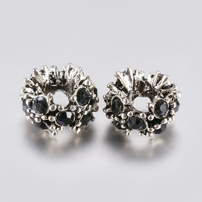 Tibetan Style Alloy Rhinestone European Beads PALLOY-F200-04F-1