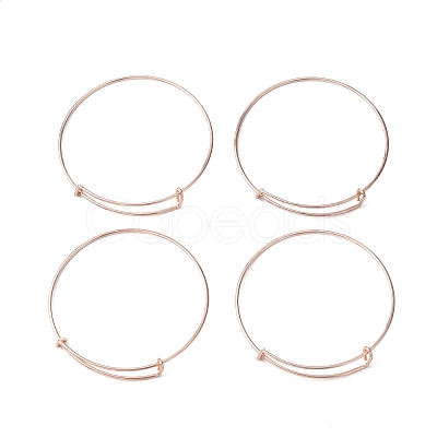 Adjustable Iron Expandable Bangle Making BJEW-R038-RG-1