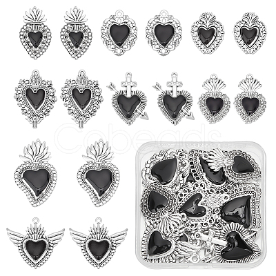 16Pcs 8 Styles Alloy Pendants ENAM-UN0001-10-1