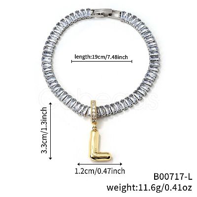 Fashionable Brass Charm Bracelets LI7211-12-1