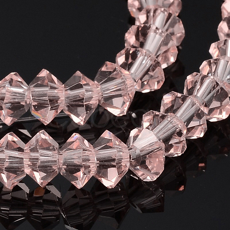 Faceted Bicone Transparent Glass Bead Strands GLAA-J082-A13-1