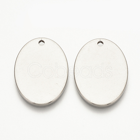 Tarnish Resistant 201 Stainless Steel Stamping Blank Tag Pendants LS-STAS-S076-05-1