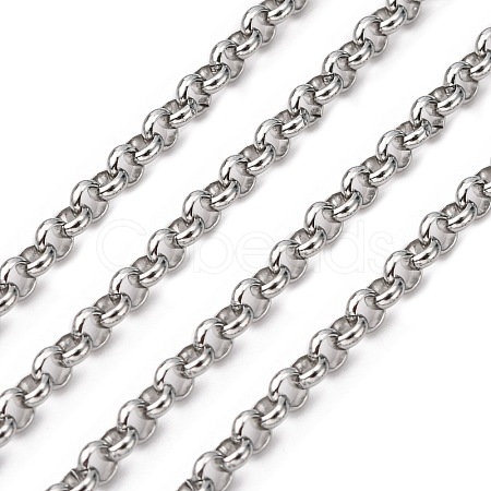 Tarnish Resistant 304 Stainless Steel Rolo Chains STAS-O076-16-1