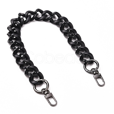 Spray Painted CCB Plastic Curb Chains Bag Handles AJEW-BA00052-01-1