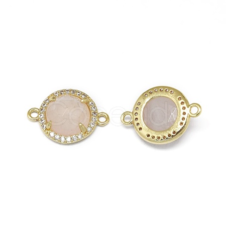 Natural Rose Quartz Links connectors G-E526-34H-1