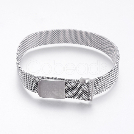 Tarnish Resistant 430 Stainless Steel Mesh Bracelet Making MAK-L021-01P-1