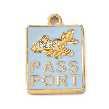 304 Stainless Steel Enamel Pendants STAS-I369-08G-02-1
