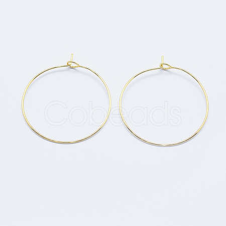 Long-Lasting Plated Brass Hoop Earrings Findings KK-K204-179G-NF-1