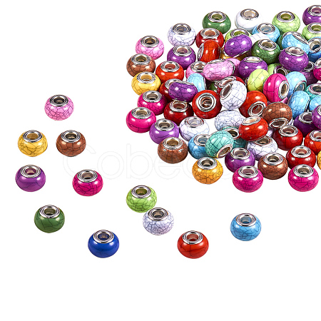 Imitation Turquoise Style Resin European Beads X-OPDL-Q132-M-1