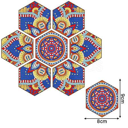 DIY Cup Mats Diamond Painting Kits DIAM-PW0004-117B-1