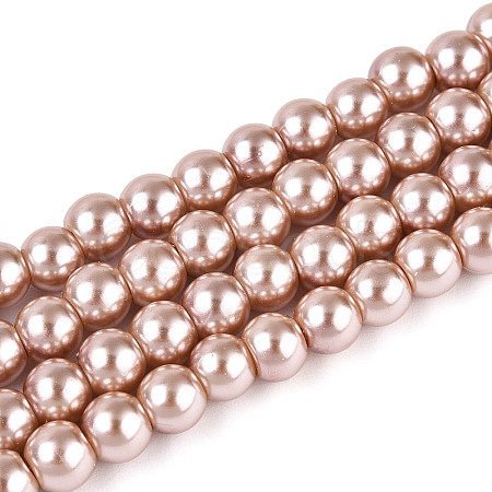 Baking Paint Pearlized Glass Pearl Round Bead Strands HY-Q003-6mm-11-A-1
