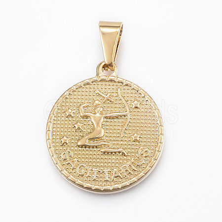 Real 18K Gold Plated 304 Stainless Steel Pendants X-STAS-H372-01I-1