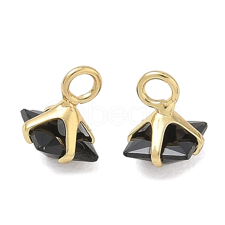 Brass Pave Cubic Zirconia Charms CU-CBABEB3-05G-01-1