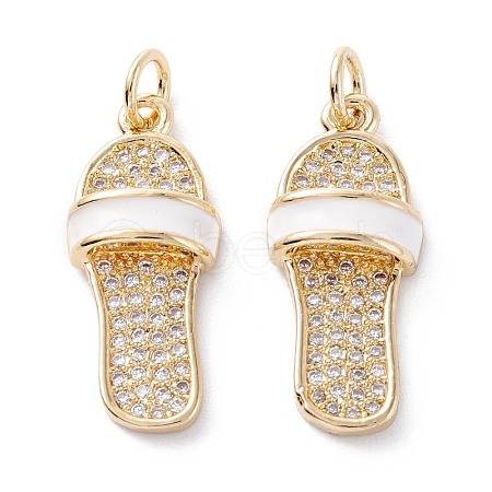 Brass Micro Pave Clear Cubic Zirconia Pendants ZIRC-A019-11G-1