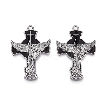 Alloy Black Enamel Pendants PALLOY-T094-09B-1