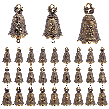 30Pcs 3 Styles Chinese Element Alloy Pendants FIND-GA0008-90-1