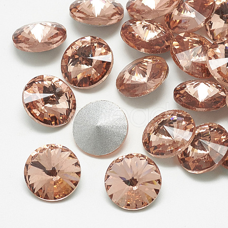 Pointed Back Glass Rhinestone Cabochons RGLA-T086-16mm-08-1