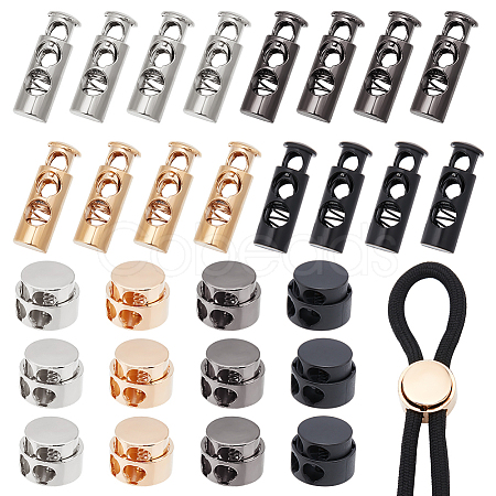 48Pcs 8 Styles Alloy Spring Cord Locks DIY-WR0001-99-1