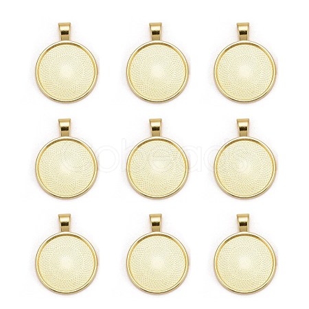 Tibetan Style Alloy Pendant Cabochon Settings TIBE-R295-055G-LF-1