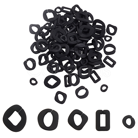 100Pcs 5 Styles Rubberized Style Acrylic Linking Rings OACR-PH0001-54-1