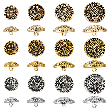 24Pcs 12 Styles Alloy Shank Buttons BUTT-FG0001-45-1