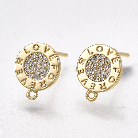 Brass Stud Earring Findings KK-T038-476G-1