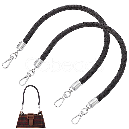 Braided Round PU Leather Bag Handles FIND-WH0180-01A-P-1