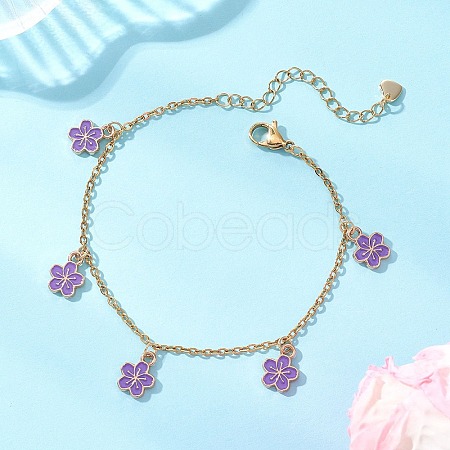 Alloy Enamel Charm Bracelets BJEW-JB13169-03-1