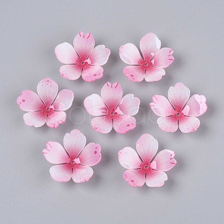 Flower Acrylic Bead Caps SACR-T017-51C-1