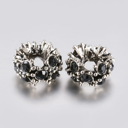 Tibetan Style Alloy Rhinestone European Beads PALLOY-F200-04F-1